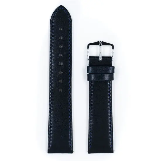 Řemínek Hirsch Osiris modrý 12 mm M - 110/70, Verze: modrá, Šířka řemínku: 12 mm, Šířka u spony: 10 mm, Délka řemínku: M - 110/70 , 2 image
