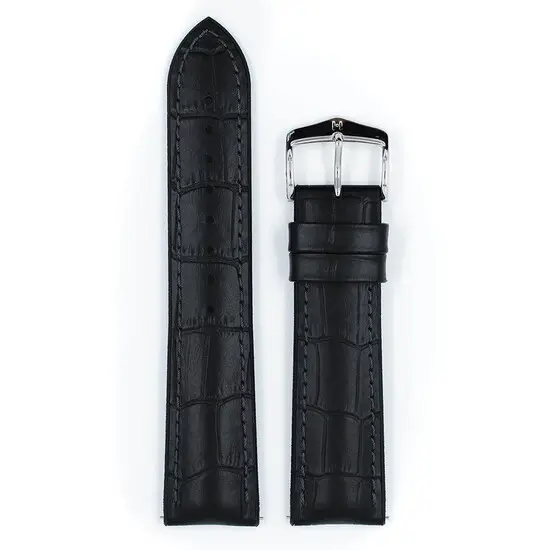 Řemínek Hirsch Paul černý 22 mm XL - 120/100, Verze: černá, Šířka řemínku: 22 mm, Šířka u spony: 20 mm, Délka řemínku: XL - 120/100 , 2 image