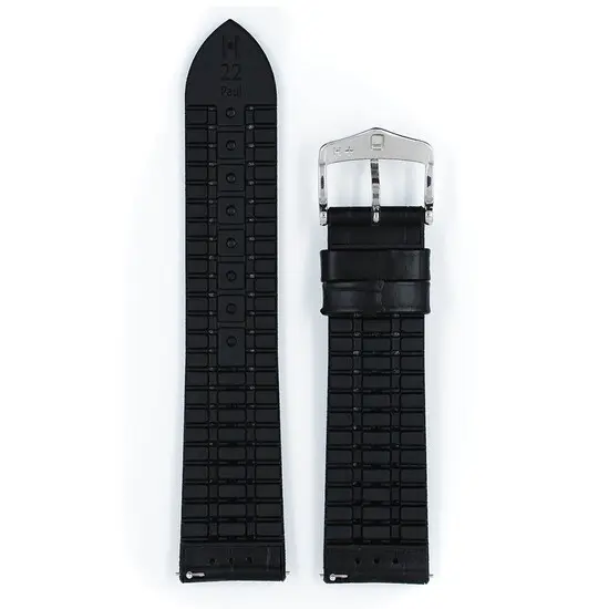 Řemínek Hirsch Paul černý 22 mm XL - 120/100, Verze: černá, Šířka řemínku: 22 mm, Šířka u spony: 20 mm, Délka řemínku: XL - 120/100 , 3 image
