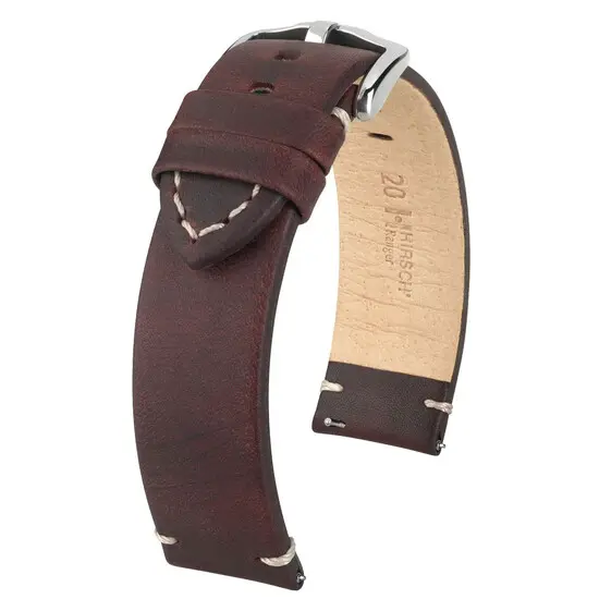 Řemínek Hirsch Ranger hnědý 20 L - 120/80, Verze: hnědá, Šířka řemínku: 20, Šířka u spony: 20, Délka řemínku: L - 120/80 