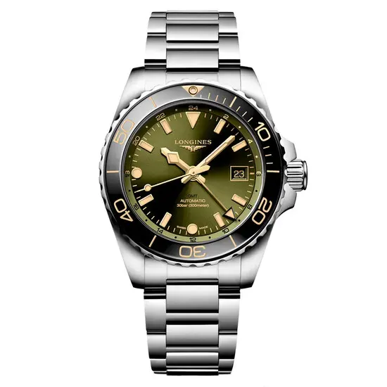 Pánské hodinky Longines HydroConquest GMT L3.790.4.06.6, Verze: zelená 