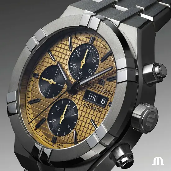 Pánské hodinky Maurice Lacroix Aikon Automatic Titanium Chronograph AI6038-TT032-530-1, Verze: žluté zlato , 3 image