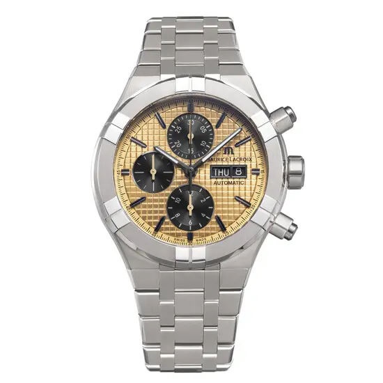 Pánské hodinky Maurice Lacroix Aikon Automatic Titanium Chronograph AI6038-TT032-530-1, Verze: žluté zlato 