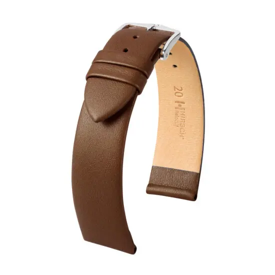 Řemínek Hirsch Italocalf hnědý 18 mm XL - 120/100, Verze: hnědá, Šířka řemínku: 18 mm, Šířka u spony: 16 mm, Délka řemínku: XL - 120/100 