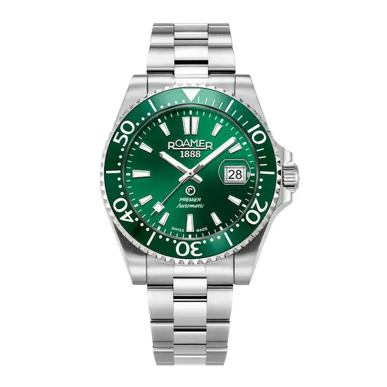 Pánské hodinky Roamer Premier 986983 41 75 20, Verze: zelená 