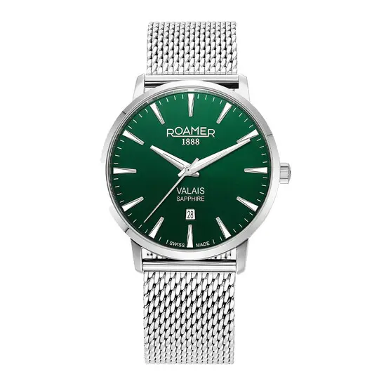 Pánské hodinky Roamer Valais Box-Set Gents 988833 41 75 05, Verze: zelená 