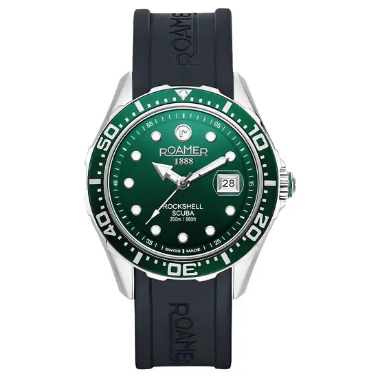 Pánské hodinky Roamer Rockshell Mark III Scuba 867833 41 75 02, Verze: zelená 