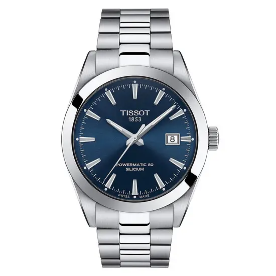 Pánské hodinky Tissot Gentleman Powermatic 80 Silicium T127.407.11.041.00, Verze: modrá 