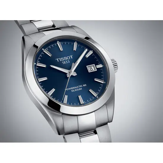Pánské hodinky Tissot Gentleman Powermatic 80 Silicium T127.407.11.041.00, Verze: modrá , 8 image