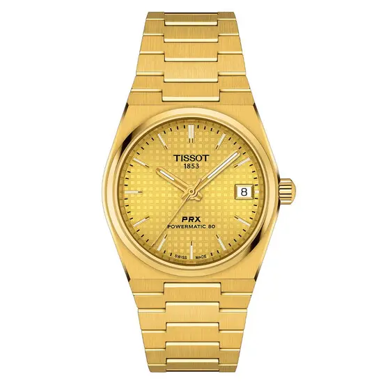 Hodinky Tissot PRX Powermatic 80 35mm T137.207.33.021.00, Verze: žluté zlato 