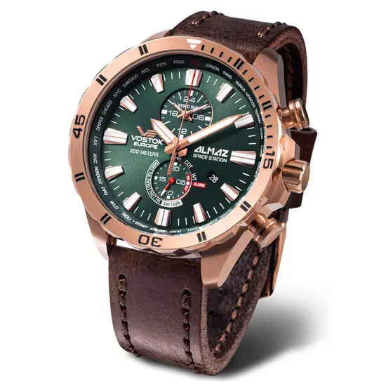 Pánské hodinky Vostok Europe Almaz Space Station YM8J-320B656, Verze: růžové zlato 