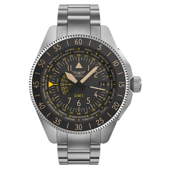 Pánské hodinky Aviator Airacobra GMT V.1.37.0.303.5, Verze: černá2 