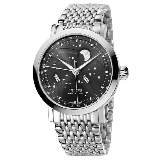 Pánské hodinky Epos Oeuvre D’Art 3440 Big Moon 3440.322.20.16.30, Verze: šedá 