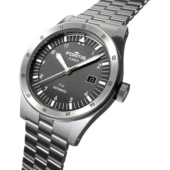 Pánské hodinky Fortis Flieger F-41 Black F4220017, Verze: stříbrná , 4 image