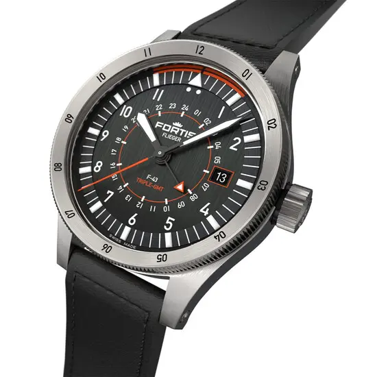 Pánské hodinky Fortis Flieger F-43 Triple-GMT Titanium F4260001, Verze: černá2 , 4 image