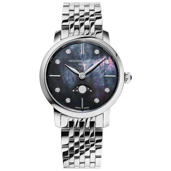 Dámské hodinky Frederique Constant Classics Slimline Ladies Moonphase FC-206MPBD1S6B, Verze: stříbrná 