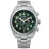 Wojskowy militarny zegarek Citizen z mechanizmem Eco-Drive i chronografem, zielona tarcza