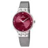 Festina F20597/2 srebrny zegarek damski z bordową tarczą