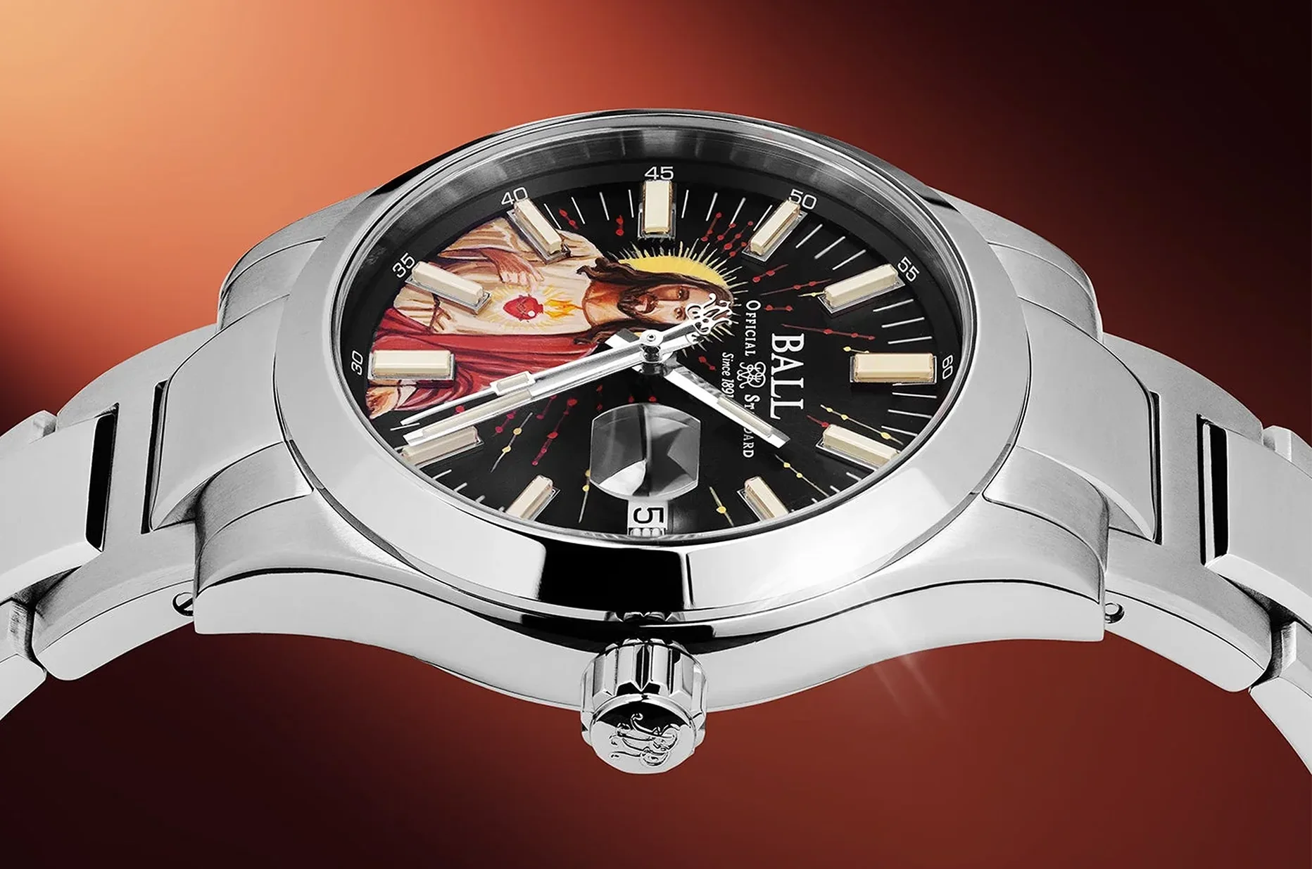 BALL Engineer M Ascension z oceli 904L, profil 40mm pouzdra a ocelový náramek