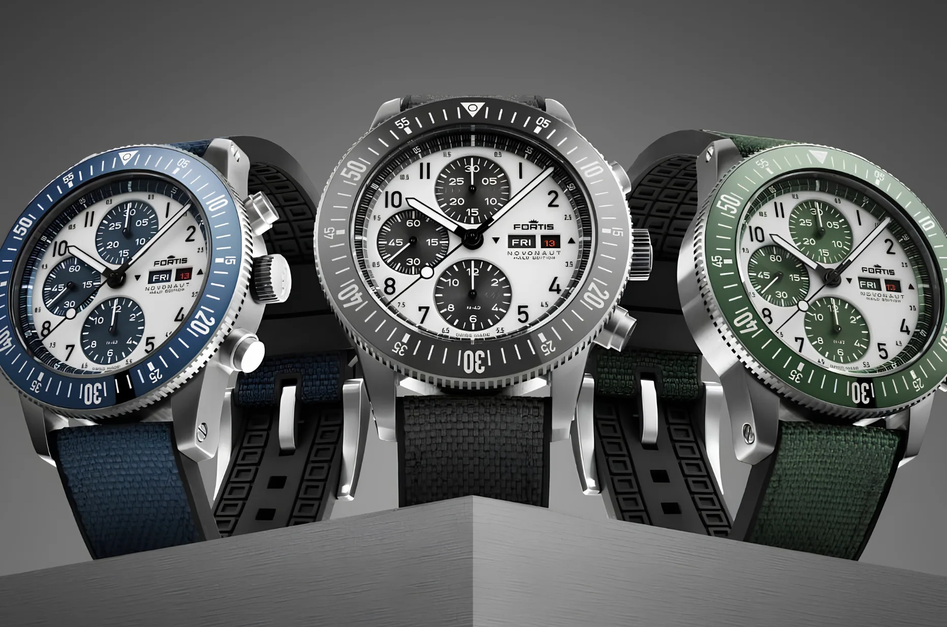 Manufakturní automatické hodinky s chronografem Fortis Novonaut Halo WERK 17 TR