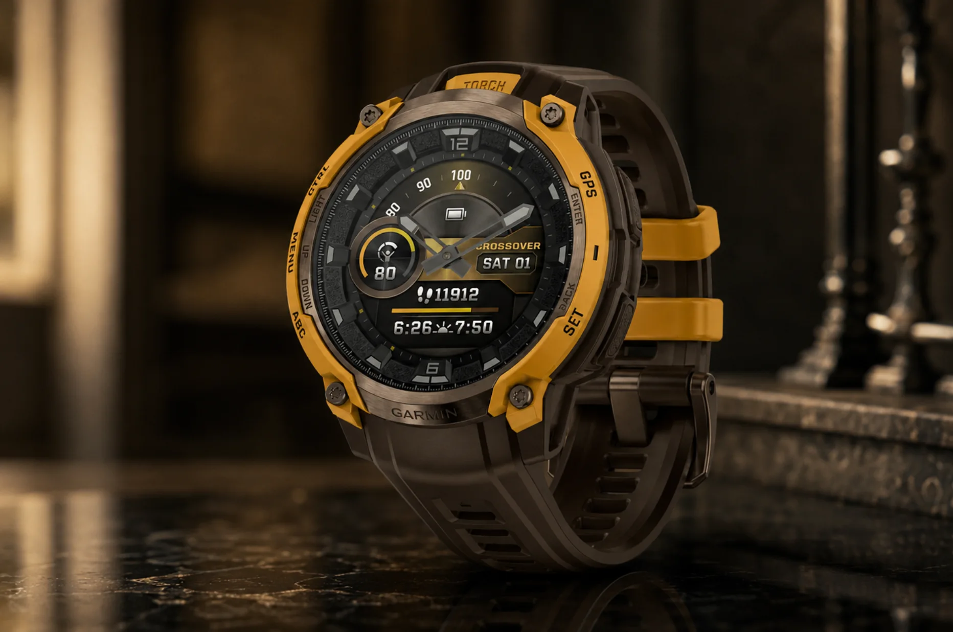 Taktický smartwatch Garmin Instinct Crossover AMOLED s GPS jako tip na dárek ke Dni otců