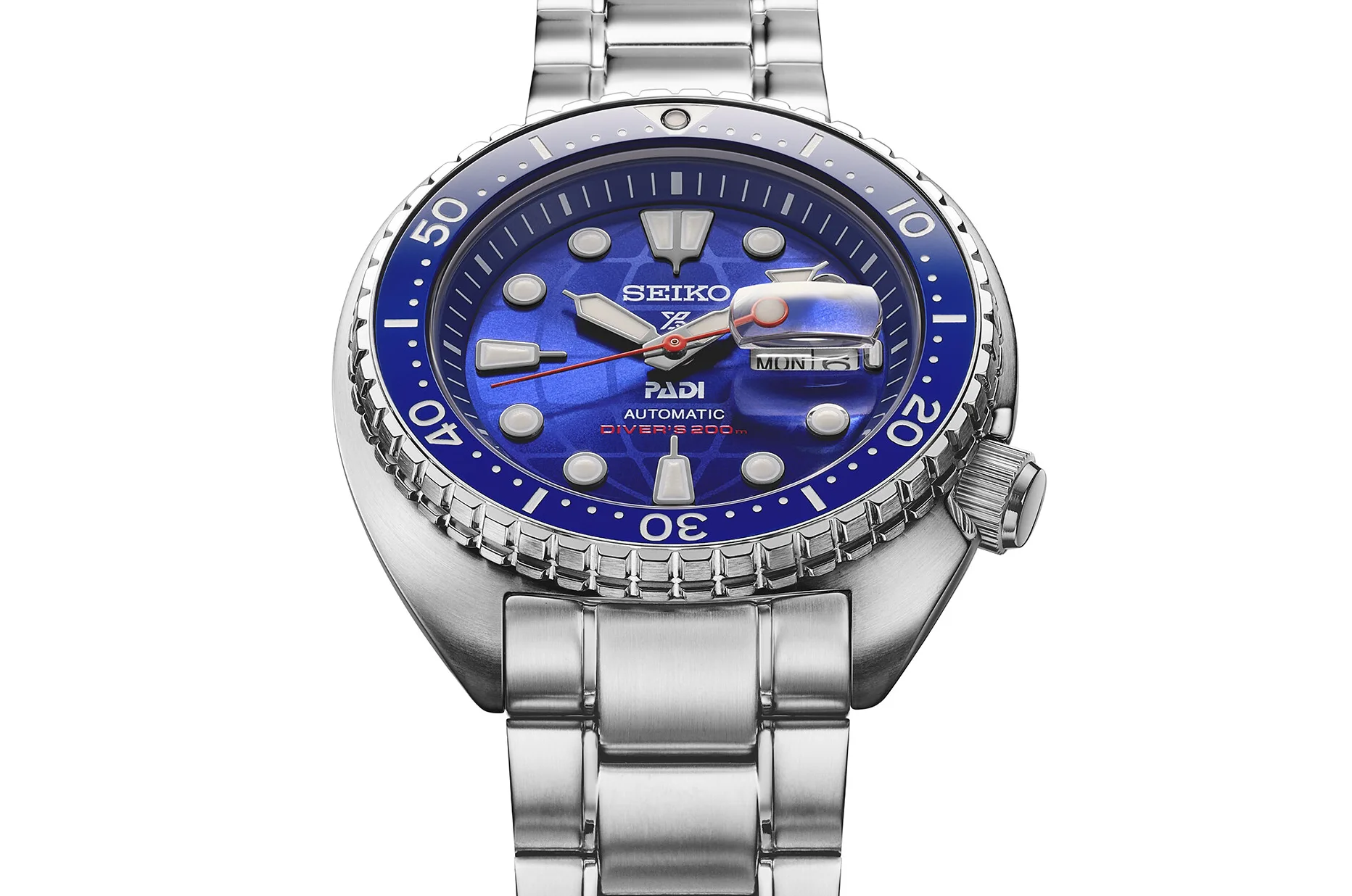 Seiko Prospex PADI HBB002K1 s modrým číselníkem, motivem glóbu a keramickou lunetou