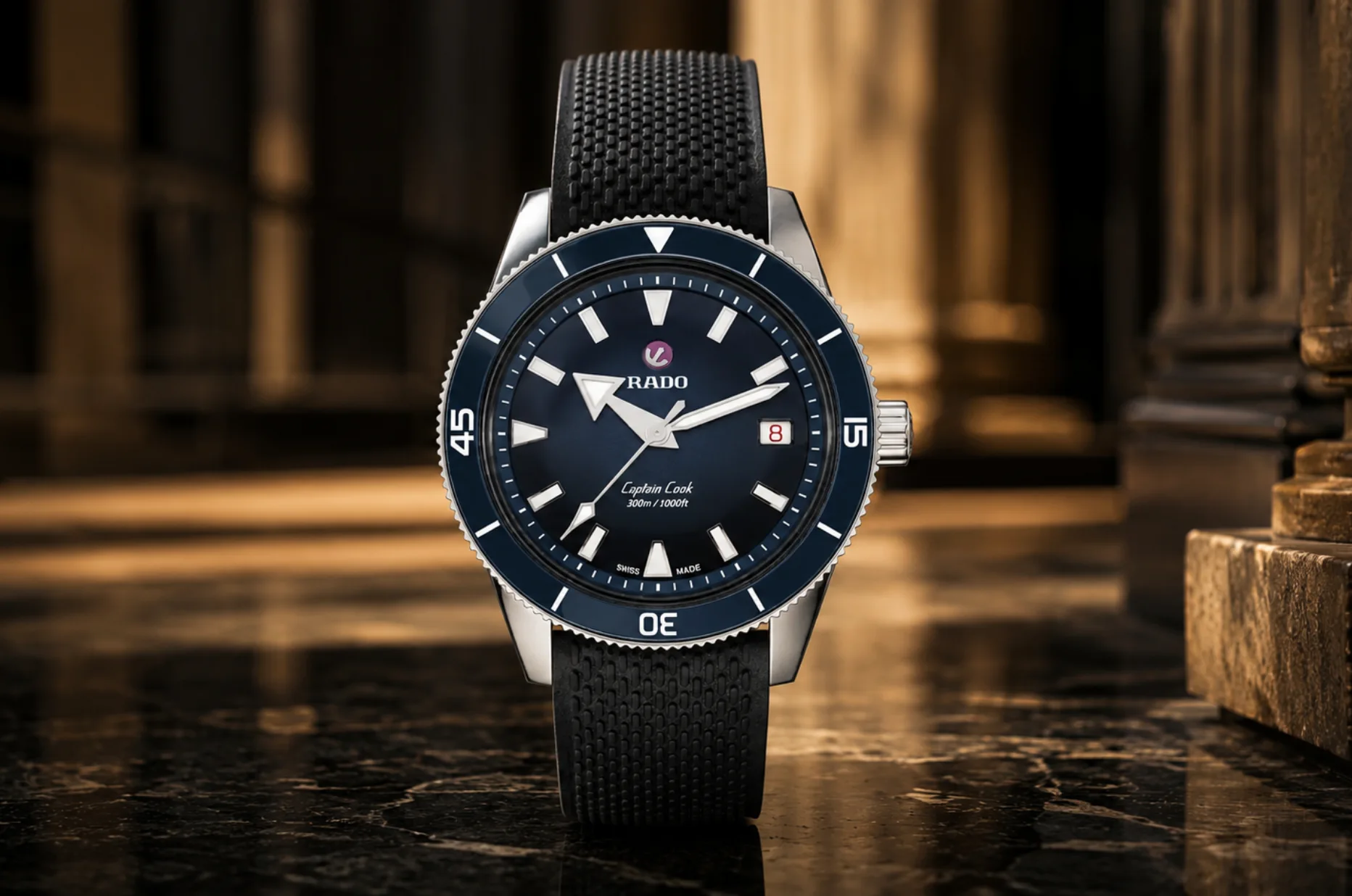 Profesionální potápěčské hodinky Rado Captain Cook Automatic vodotěsné do 300 metrů