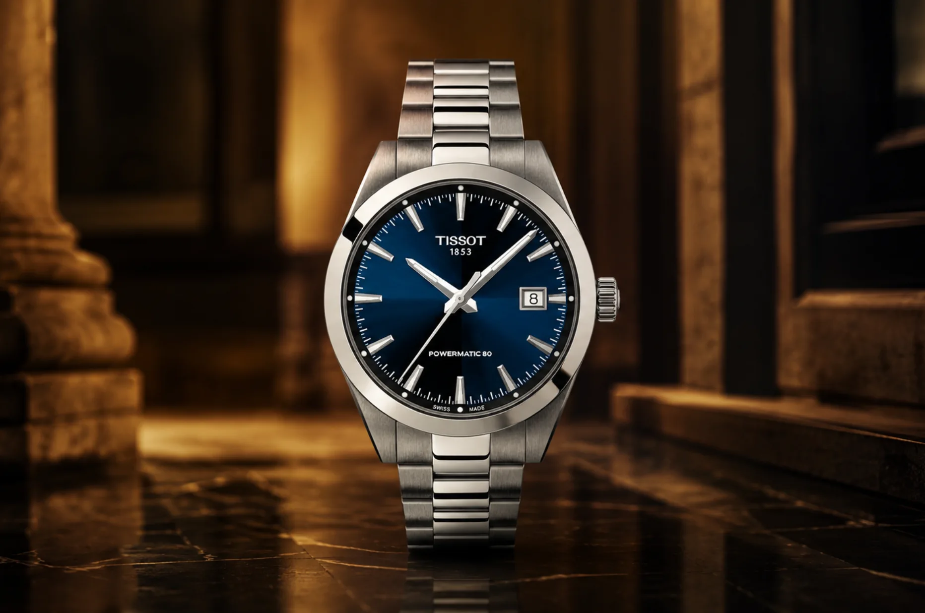 Klasické pánské hodinky Tissot Gentleman Powermatic 80 jako elegantní dárek ke Dni otců