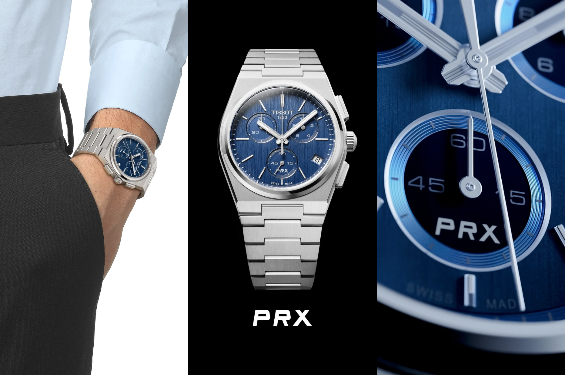 Tissot PRX Quartz Chronograph 41 mm - pánské hodinky s integrovaným náramkem a chronografem