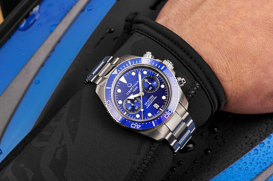 Potápěčský chronograf s modrou ciferníkem Certina DS Action Chrono Diver