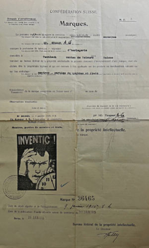 Inventic, registrace značky, 1915