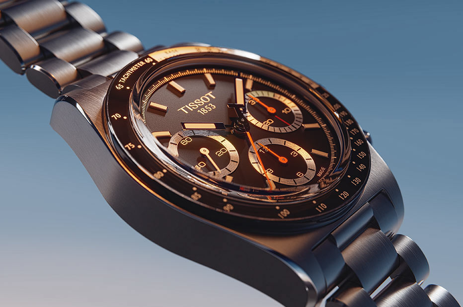 Hodinky s chronografem Tissot PR516 Mechanical Chronograph