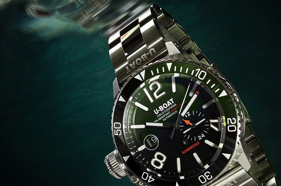 Velké potápěčské hodinky typu diver U-Boat Sommerso