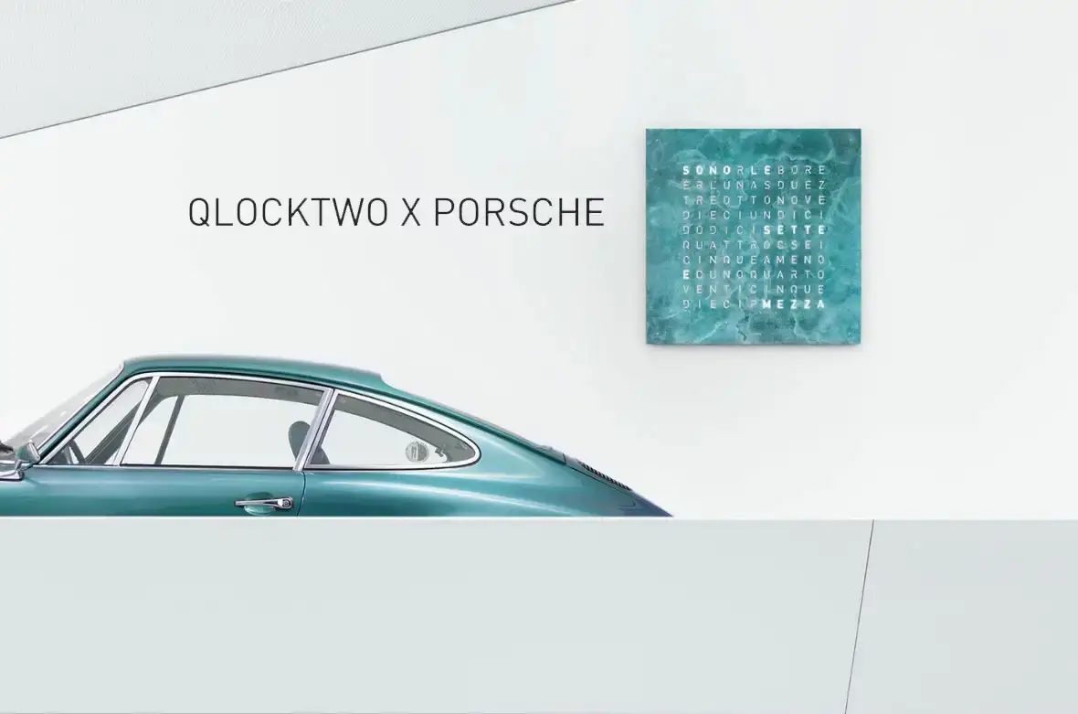 Značka Qlocktwo a Porsche