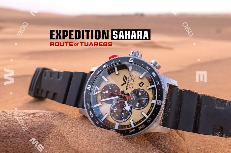 Limitované hodinky Vostok Europe Expedition SAHARA Route of Tuaregs testované na Sahaře