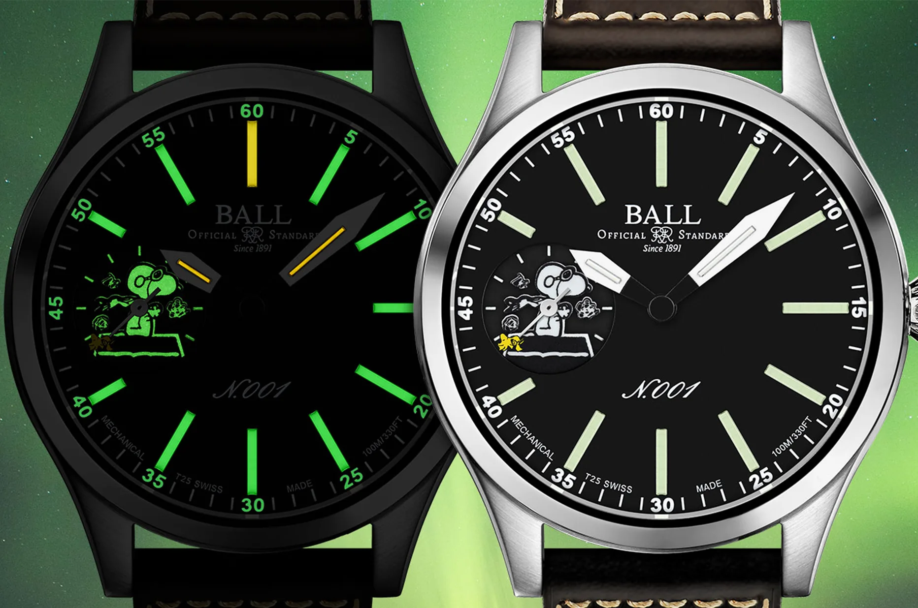 Hodinky BALL Engineer Master II Snoopy Flying Ace za denního světla a s tritiovým osvětlením