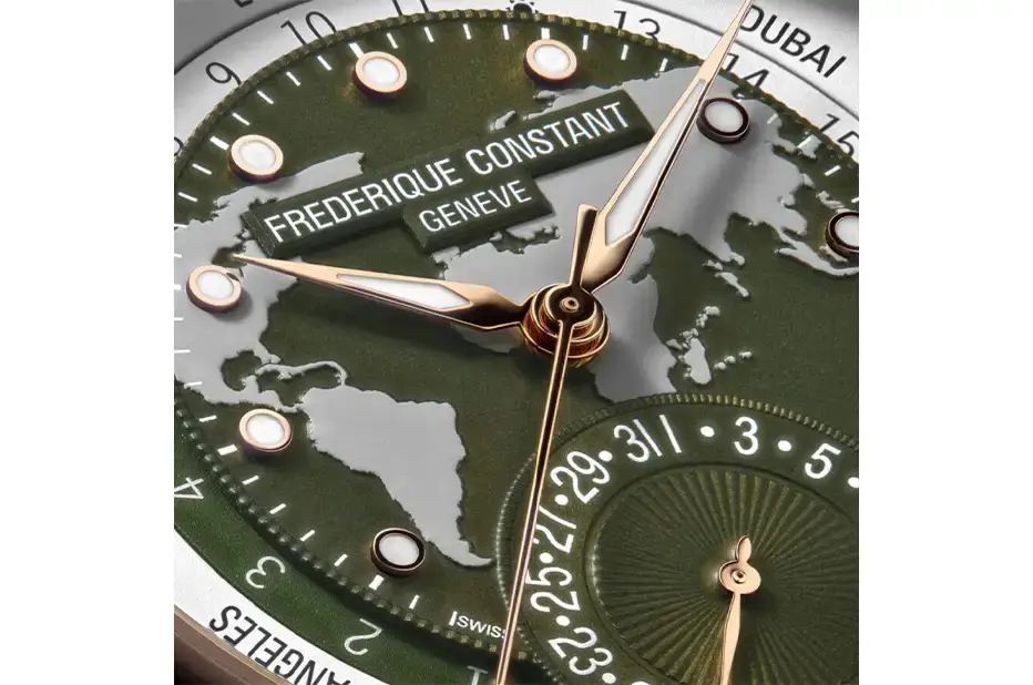 Švýcarské hodinky s funkcí časových pásem Frederique Constant Worldtimer