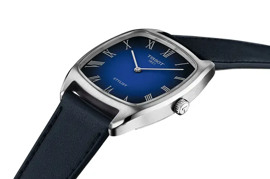 Hodinky s modrým gradientovým ciferníkem Tissot Stylist T159.909.16.043.00