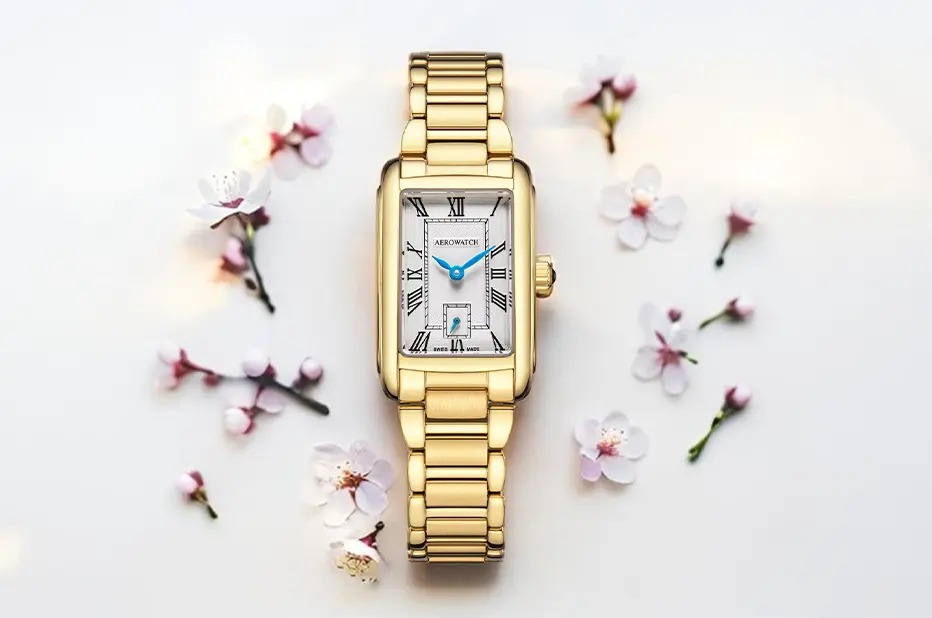 Zlaté hodinky Aerowatch Mini Intuition Lady – klasický model ve vintage stylu ideální ke Dni Matek