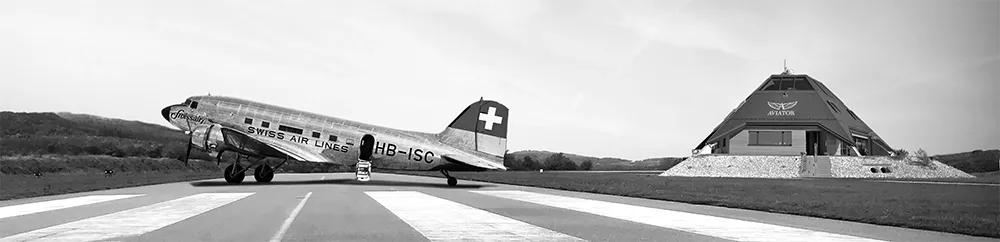 Vývojová laboratoř v budově řídicí věže regionálního letiště v kantonu Jura ve Švýcarsku