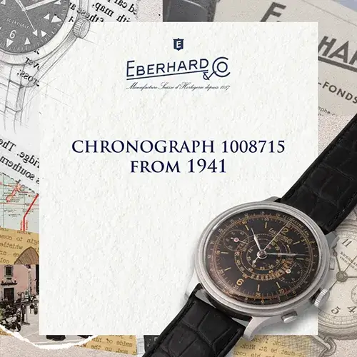 Historický chronograf Eberhard & Co. 1008715 z roku 1941 představený v muzeu značky