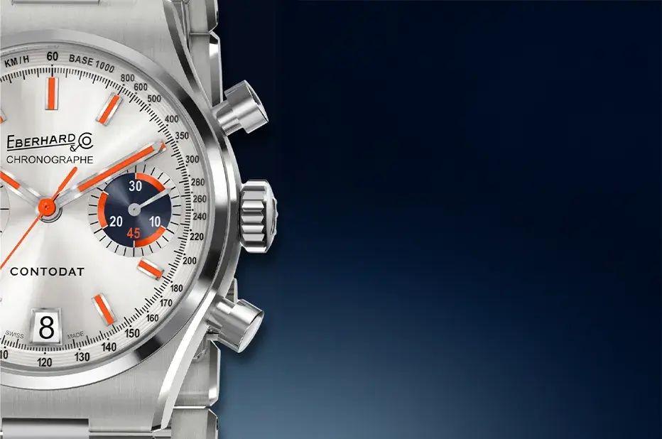 Sportovní retro hodinky pro muže Eberhard Contodat Chronographe