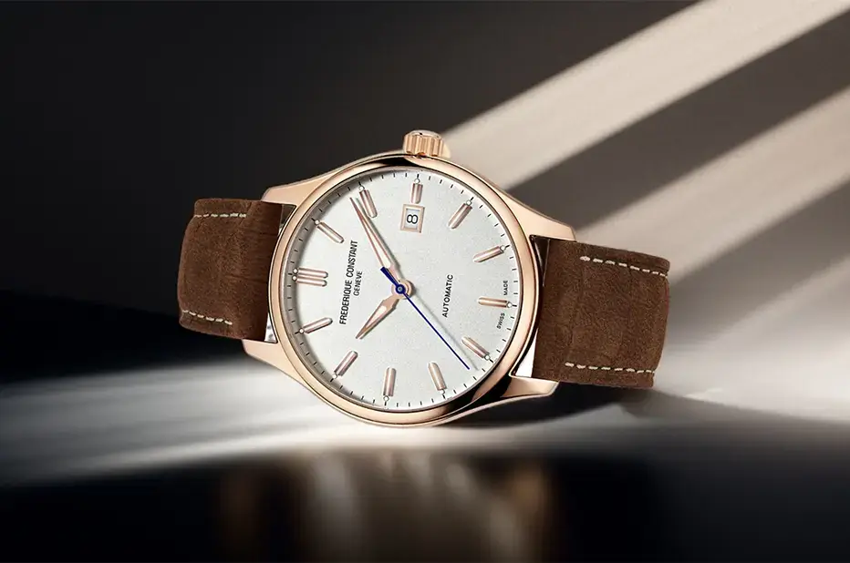 Frédérique Constant pozlacené pánské hodinky s možností gravírování pro tátu