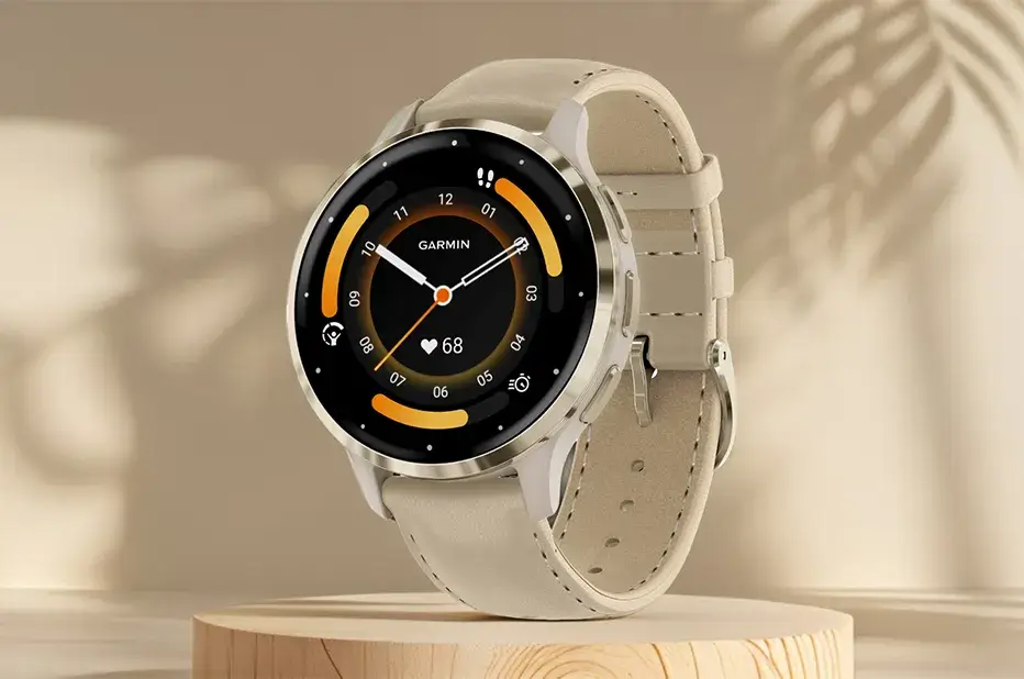 Garmin Venu 3S béžový dámský smartwatch s NFC a platbami Garmin Pay