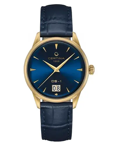 Pozlacené hodinky Certina DS-1 Big Date s velkým datem