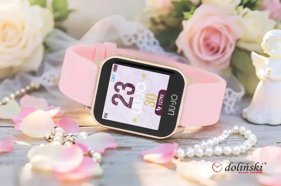 Smartwatch Liu Jo Energy v odstínu růžového zlata s růžovým řemínkem – moderní hodinky ke svatému přijímání pro dívku