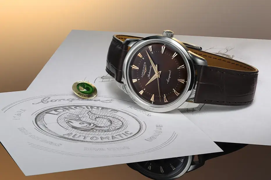 Longines Conquest Heritage 40 mm s hnědým číselníkem a koženým řemínkem – pocta původním modelům z roku 1954