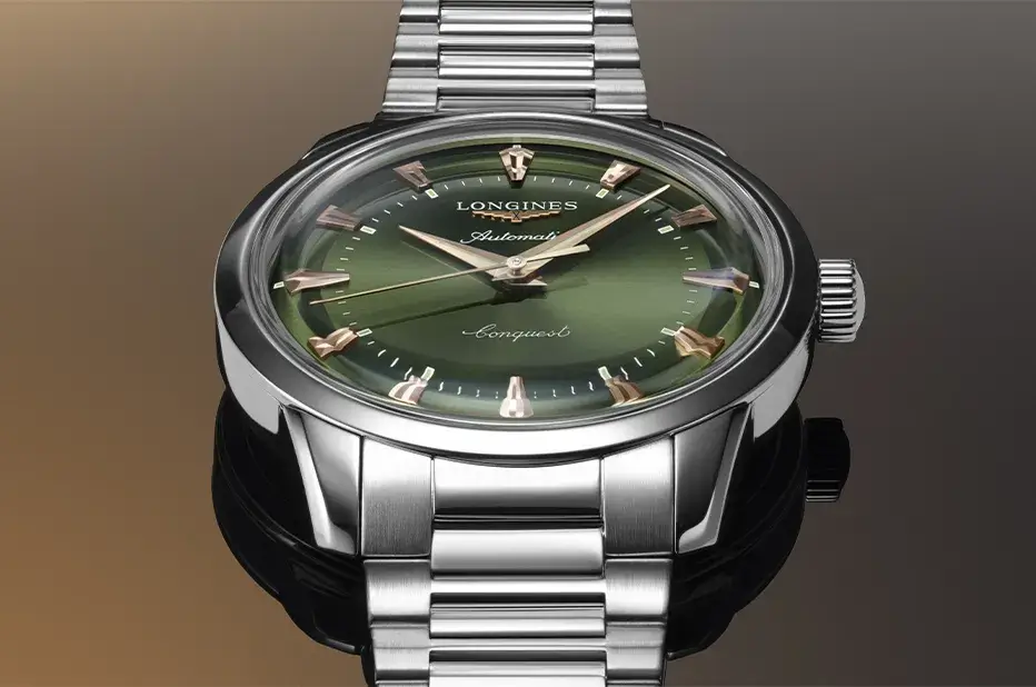 Hodinky Longines Conquest Heritage 40 mm se zeleným číselníkem – sportovní elegance ve vintage stylu s moderním strojkem L888.5