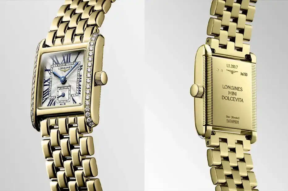 Zlaté dámské hodinky Longines Mini Dolce Vita