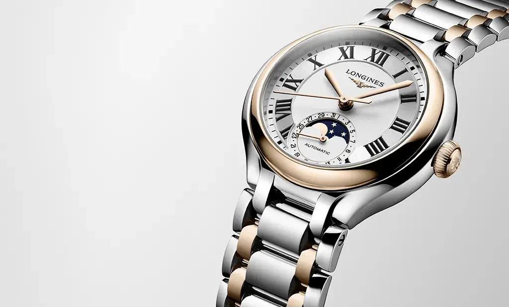 Dvoubarevné dámské hodinky Longines PrimaLuna Moonphase L8.126.5.71.7